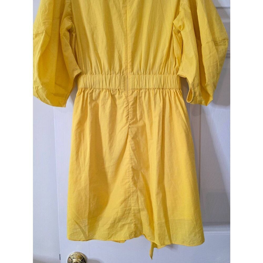 Rhode Pia Puff Sleeve Ruffle Mini Yellow Dress S - Picture 10 of 10